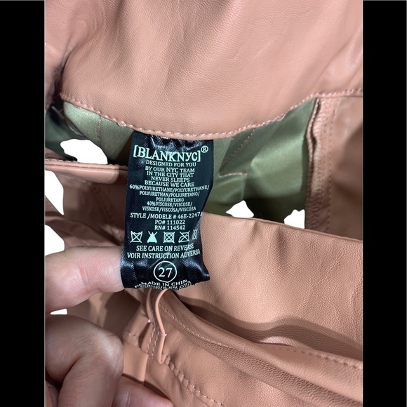 - NWT BLANKNYC for Anthropologie Pink Peach Chelsea Faux Leather Ankle Pant - Picture 6 of 11